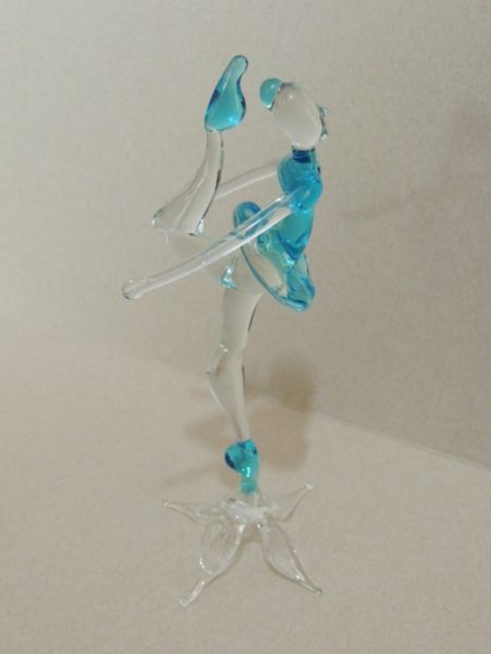 Bailarina em Cristal de Murano Agua Marinha MMA-3