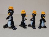 Pinguim em Cristal de Murano Agua Chapéu Amarelo